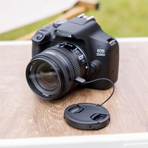 JJC EF/EF-S جبل غطاء الجسم طقم غطاء العدسة الخلفية وغطاء غطاء العدسة الأمامية 58 مم لكاميرا Canon EOS Rebel T7 T6 T5 T100 4000D T8i T7i T6s T6i T5i T4i T3i T2i T1i SL3 SL2 SL1 XSi XTi مع عدسة EF-S 18-55 مم in Kuwait