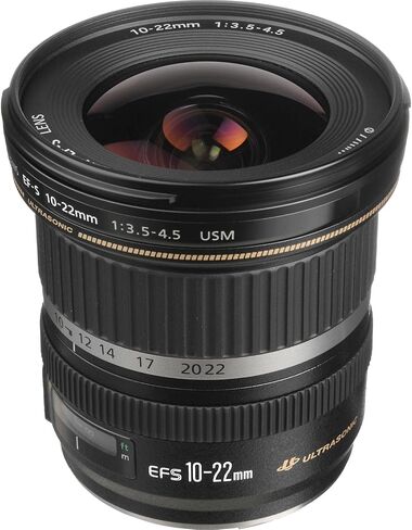 عدسة Canon EF-S 10-22mm f/3.5-4.5 USM لكاميرات Canon EF-S-Mount APS-C DSLR + حافظة عدسة + 3 فلاتر PC + غطاء محرك السيارة + منفاخ غبار + قلم فرشاة مستشعر + حافظة غطاء + المزيد (حزمة 12 قطعة) (متجددة)، أسود in Saudi Arabia