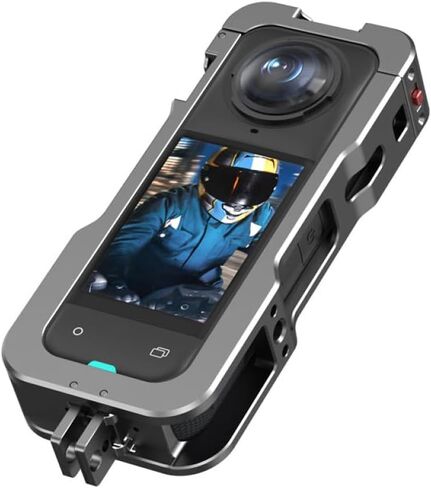 Rabbit Cage Aluminum Protective Case for Insta360 X5, Multifunctional Metal Frame Expansion Adapter Mount with Lens Cover in Saudi Arabia