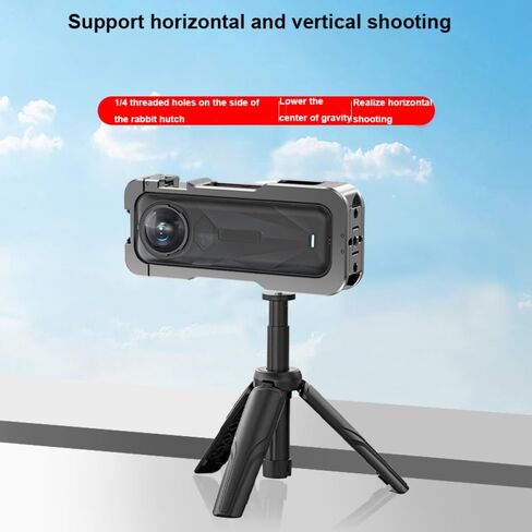 Rabbit Cage Aluminum Protective Case for Insta360 X5, Multifunctional Metal Frame Expansion Adapter Mount with Lens Cover in Saudi Arabia