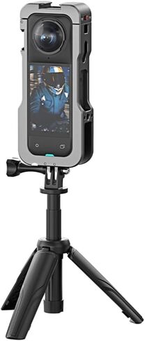 Rabbit Cage Aluminum Protective Case for Insta360 X5, Multifunctional Metal Frame Expansion Adapter Mount with Lens Cover in Saudi Arabia