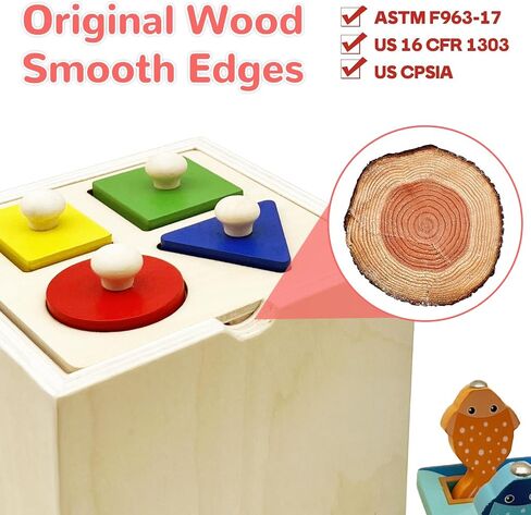 Wooden Montessori Toys for Toddlers 1-3, Color & Shape Sorting Matching Games, Fine Motor Skills Sensory Preschool Learning Educational Toys Baby Boys Girls Gifts (5 in 1) in Saudi Arabia