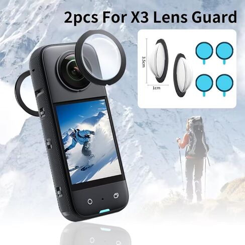 JasonMighty For Insta 360 X3 Camera Protective Accessories Kit include Camera Case/Silicone Case/Lens Guards/Screen Tempered Glass/Action Camera Protection Parts in Kuwait