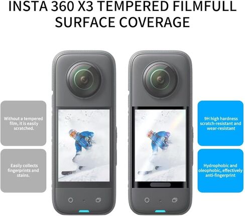 JasonMighty For Insta 360 X3 Camera Protective Accessories Kit include Camera Case/Silicone Case/Lens Guards/Screen Tempered Glass/Action Camera Protection Parts in Kuwait
