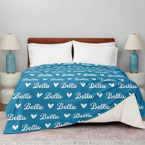 Ship Next Day,Custom Blanket with Name,Personalized Blankets for Kids,Customized Fleece Throw Blanket Christmas Blanket Gifts for Daughter Son in Saudi Arabia