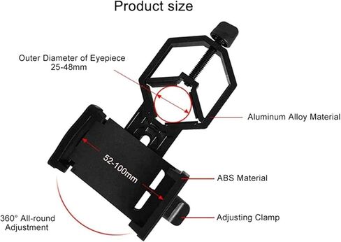 Telescopes for Adults Astronomy, High Power Aluminum Alloy Cellphone Adapter Mount,Anti-Shake Fits All Smartphone,Compatible with Binoculars Monoculars Telescope in Saudi Arabia