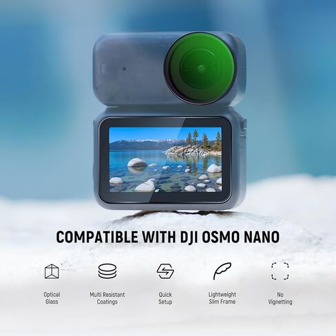 مرشح NEEWER CPL متوافق مع DJI Osmo Nano، مرشح عدسة كاميرا مستقطب دائري قابل للتعديل، ملحقات زجاجية بصرية متعددة الطبقات مع واقي شاشة من الزجاج المقسى in Kuwait