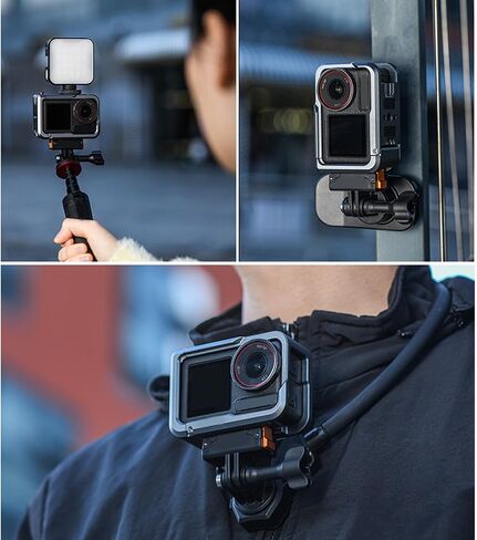 Camera Protective Cage for Action 5 Professional with Pre Positioned Base and Cold Shoe Port for Lighting Gear Camera Protections Frame in Saudi Arabia