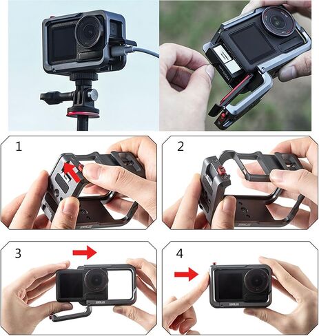 Camera Protective Cage for Action 5 Professional with Pre Positioned Base and Cold Shoe Port for Lighting Gear Camera Protections Frame in Saudi Arabia