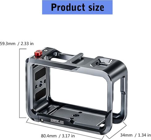 Camera Protective Cage for Action 5 Professional with Pre Positioned Base and Cold Shoe Port for Lighting Gear Camera Protections Frame in Saudi Arabia