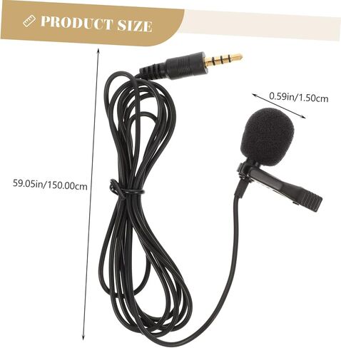 2pcs Lavalier Microphone Clip Mic Omnidirectional Recording Lapel Mic for Interviews Video and Music Sturdy Clip Design for Easy Use and Sound in Saudi Arabia