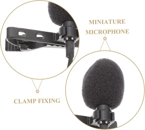 2pcs Lavalier Microphone Clip Mic Omnidirectional Recording Lapel Mic for Interviews Video and Music Sturdy Clip Design for Easy Use and Sound in Saudi Arabia