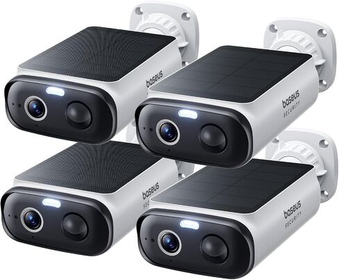 كاميرات الأمن الشمسي BASEUS Wireless Outdoor S1 Lite ، 2K QHD ، الطاقة المستمرة ، الرؤية الليلية الملونة ، الكشف البشري منظمة العفو الدولية ، IP67 ، لا رسوم شهرية ، تخزين محلي ، يعمل مع Alexa & Google Home in Kuwait