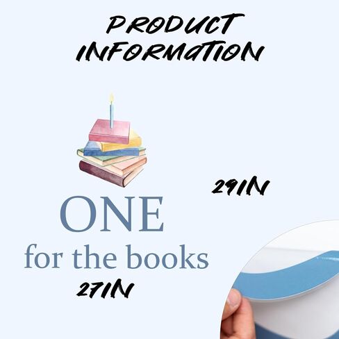 ملصق Upfirst One for Books - ديكور عيد الميلاد الأول لكتاب القصص، مكتبة القراءة لديكور عيد الميلاد الأول للفتيات أو الأولاد، ملصق كتب لخلفية قوس البالونات (ملصق كتاب أزرق) in Kuwait