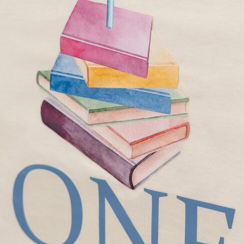 ملصق Upfirst One for Books - ديكور عيد الميلاد الأول لكتاب القصص، مكتبة القراءة لديكور عيد الميلاد الأول للفتيات أو الأولاد، ملصق كتب لخلفية قوس البالونات (ملصق كتاب أزرق) in Kuwait