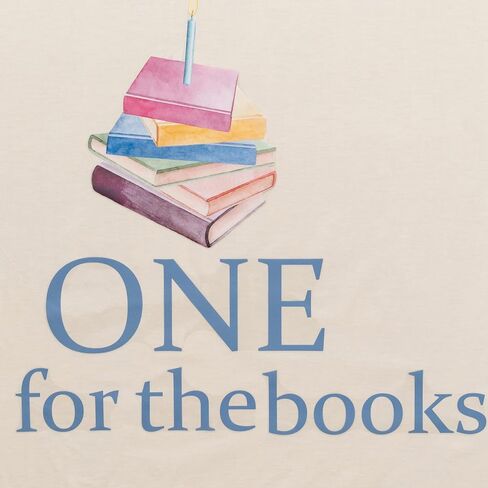 ملصق Upfirst One for Books - ديكور عيد الميلاد الأول لكتاب القصص، مكتبة القراءة لديكور عيد الميلاد الأول للفتيات أو الأولاد، ملصق كتب لخلفية قوس البالونات (ملصق كتاب أزرق) in Kuwait
