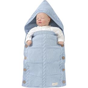 Newborn Baby Swaddle Blanket 100% Cotton Sleeping Bag Knit Wrap Receiving Blankets Cozy for Boy Girl Khaki 0-6 Month in Kuwait