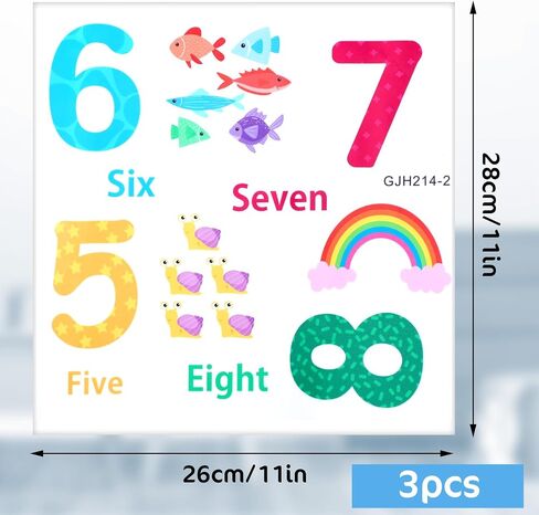 Large Number Wall Decals Stickers, Animal Numbers 1-10 Educational Learning Classroom Wall Decals, Peel and Stick Removable for Classroom Playroom Daycare in Saudi Arabia