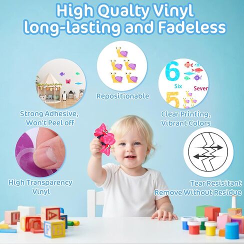 Large Number Wall Decals Stickers, Animal Numbers 1-10 Educational Learning Classroom Wall Decals, Peel and Stick Removable for Classroom Playroom Daycare in Saudi Arabia