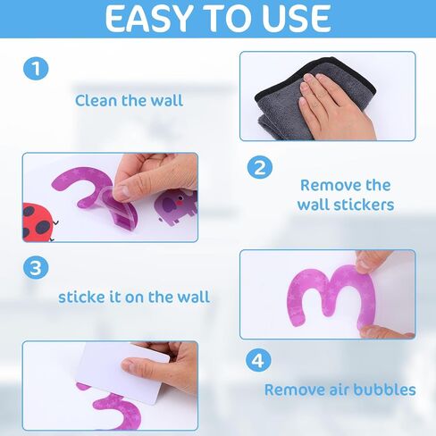 Large Number Wall Decals Stickers, Animal Numbers 1-10 Educational Learning Classroom Wall Decals, Peel and Stick Removable for Classroom Playroom Daycare in Saudi Arabia
