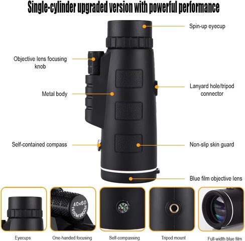 Monocular with CompassTelescope,Fully Multi-Coated Lenses,Waterproof,Fogproof,Outdoor Activity,Hiking,Concert,Travelling in Saudi Arabia