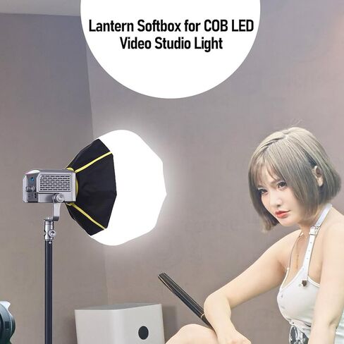 Asixxsix 12 بوصة Lantern Softbox، معدل ضوء ناعم، 270 درجة متعدد الاتجاهات ضوء الناشر تعديل Softbox لأضواء الفيديو LED الصغيرة Bowens، COB LED فيديو استوديو الضوء in Saudi Arabia