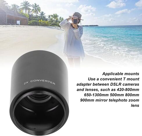 2X Teleconverter Magnification Lens Converter for T Mount 420‑800mm 650‑1300mm 500mm 800mm 900mm Mirror Telephoto Zoom Lenses in Saudi Arabia