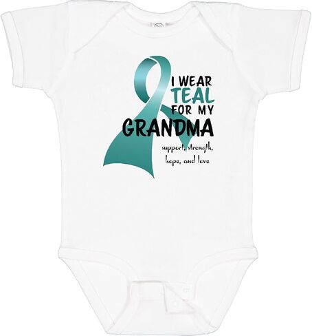 inktastic I Wear Teal for My Grandma Baby Bodysuit in Saudi Arabia