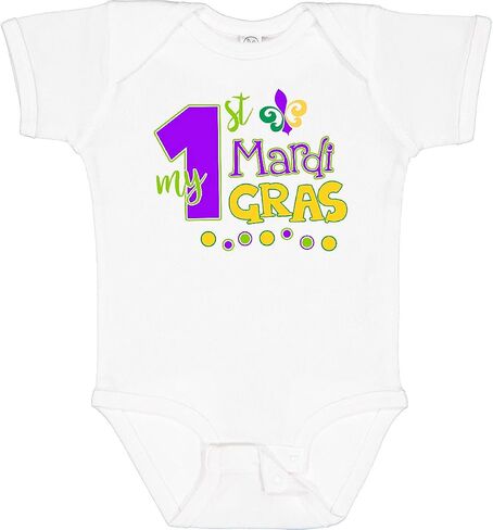 inktastic My 1st Mardi Gras with Dots Baby Bodysuit in Saudi Arabia