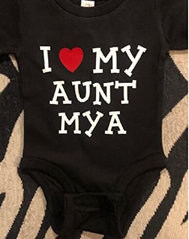 I love my Aunt personalized custom baby onesie ® one piece auntie infant bodysuit in Saudi Arabia