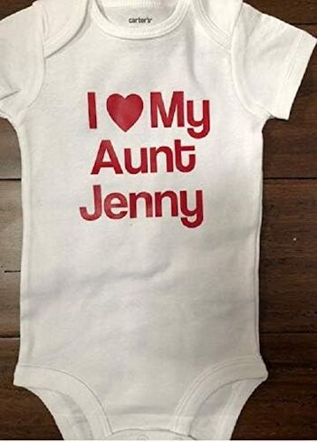 I love my Aunt personalized custom baby onesie ® one piece auntie infant bodysuit in Saudi Arabia
