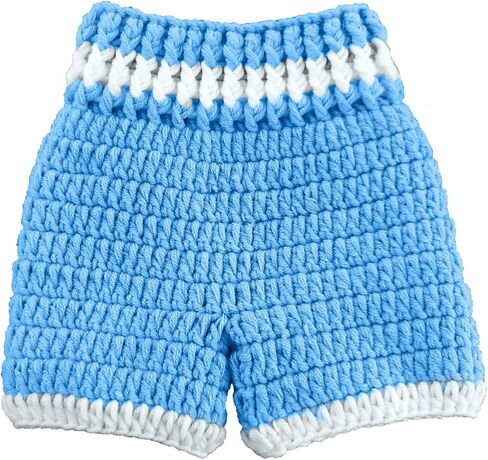 طقم ملابس لحديثي الولادة للأولاد والبنات من الكروشيه لبطل الملاكمة ومجموعة شورتات لتصوير الأطفال من الجنسين in Kuwait