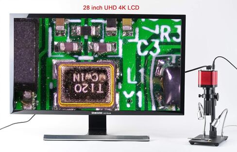 كاميرا مجهر رقمية 4K UHD CMOS 2160P 1080P 120FPS مجهر فيديو صناعي C-Mount متوافق مع لحام إصلاح الهاتف PCB CPU (اللون: أحمر) (أحمر) in Saudi Arabia