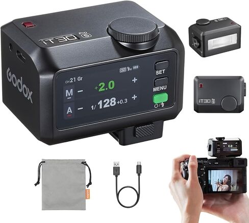 Godox Mini iT30Pro C iT30 Pro C for Canon TTL Flashlight Wireless Touch Screen Portable Flashlight HSS 1/8000 Second Compatible with Mirrorless Cameras External Flash Compatible for Canon Black in Saudi Arabia