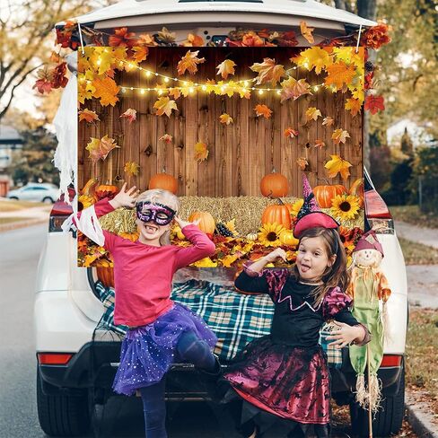 Halloween Trunk or Treat Car Decorations Kit, Wild West Rustic Wooden Barn Trunk or Treat Decoration, Western Theme Banner for SUV Archway Garage Door Halloween Party Decorations in Saudi Arabia