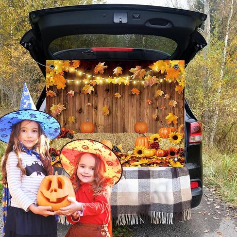 Halloween Trunk or Treat Car Decorations Kit, Wild West Rustic Wooden Barn Trunk or Treat Decoration, Western Theme Banner for SUV Archway Garage Door Halloween Party Decorations in Saudi Arabia
