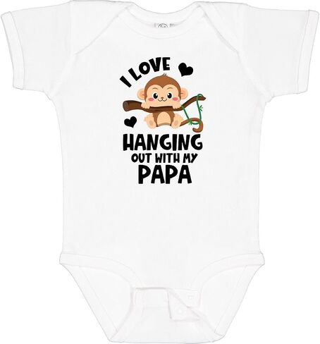 inktastic Monkey I Love Hanging Out with My Papa Baby Bodysuit in Saudi Arabia