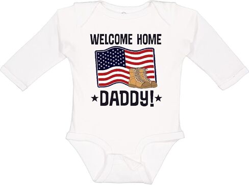 inktastic Military Daddy Welcome Home Long Sleeve Creeper in Saudi Arabia