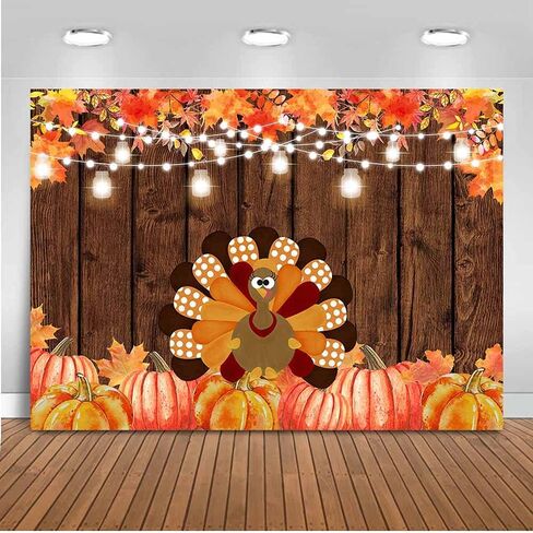 Mocsicka 7x5ft عيد الشكر خلفية تركيا اليقطين أوراق القيقب friendsgiving حزب الزينة ريفي الخشب صورة خلفية الخريف الحصاد راية حزب الزينة in Kuwait