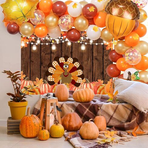 Mocsicka 7x5ft عيد الشكر خلفية تركيا اليقطين أوراق القيقب friendsgiving حزب الزينة ريفي الخشب صورة خلفية الخريف الحصاد راية حزب الزينة in Kuwait
