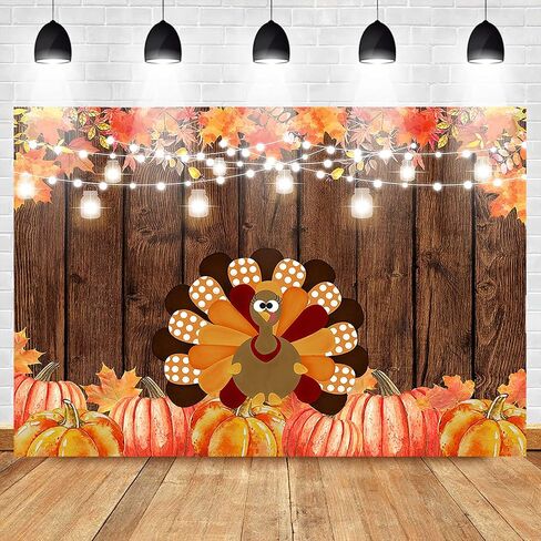 Mocsicka 7x5ft عيد الشكر خلفية تركيا اليقطين أوراق القيقب friendsgiving حزب الزينة ريفي الخشب صورة خلفية الخريف الحصاد راية حزب الزينة in Kuwait