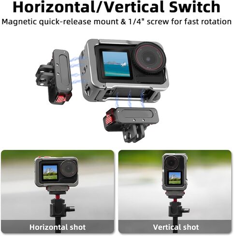 Metal Extension Frame For Action 3/4/5 Camera Accessories Multifunction Cage Bracket Quick Release Adapter Base Adapter Shockproof Action Camera Cage in Saudi Arabia