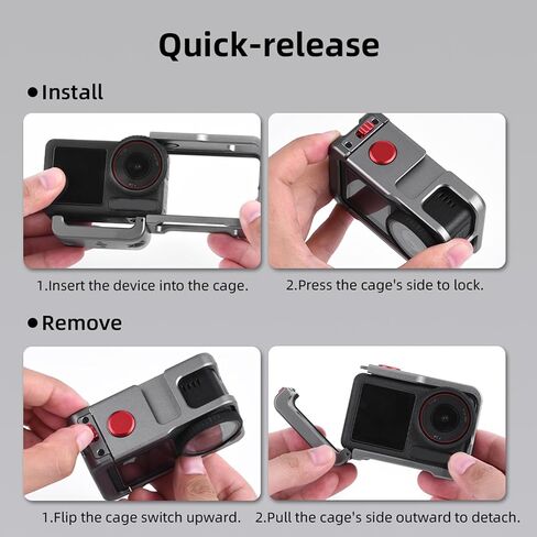 Metal Extension Frame For Action 3/4/5 Camera Accessories Multifunction Cage Bracket Quick Release Adapter Base Adapter Shockproof Action Camera Cage in Saudi Arabia