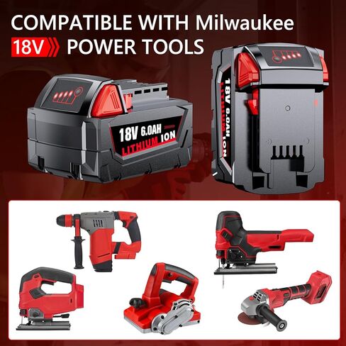 18v Battery Replacement for Milwaukee 18v Battery 48-11-1850 48-11-1860, Compatible with Cordless Power Tools in Kuwait