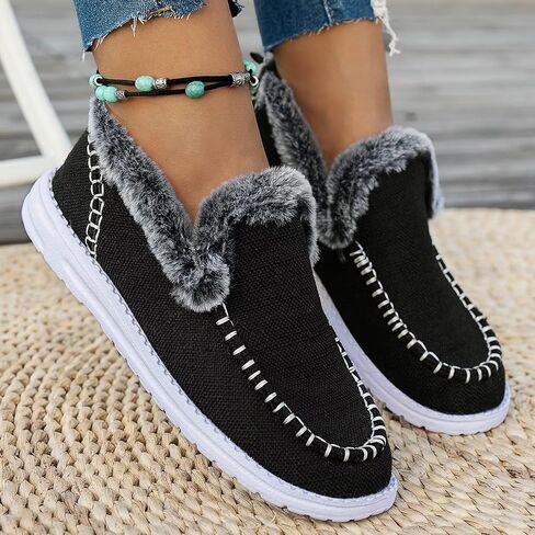Fashion SneakersWomen's Fashion Snow Sneakers Comfortable Warm Flat Sport Shoes in Saudi Arabia