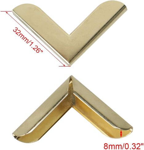 8pcs Box Corner Protectors Vintage Brass Tone Guard Edge Cover Scrapbook Album Jewelry Box Corner Decor in Saudi Arabia