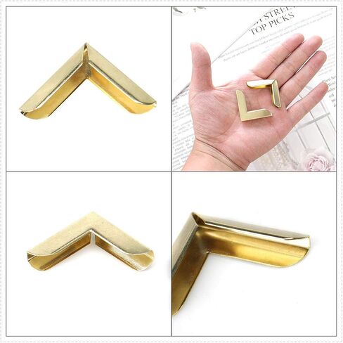 8pcs Box Corner Protectors Vintage Brass Tone Guard Edge Cover Scrapbook Album Jewelry Box Corner Decor in Saudi Arabia