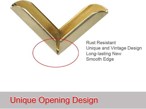 8pcs Box Corner Protectors Vintage Brass Tone Guard Edge Cover Scrapbook Album Jewelry Box Corner Decor in Saudi Arabia