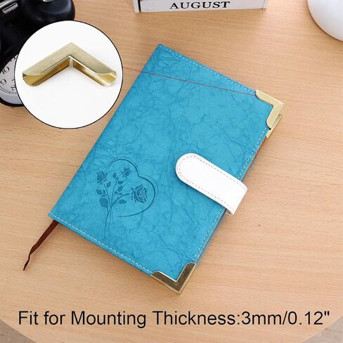 8pcs Box Corner Protectors Vintage Brass Tone Guard Edge Cover Scrapbook Album Jewelry Box Corner Decor in Saudi Arabia