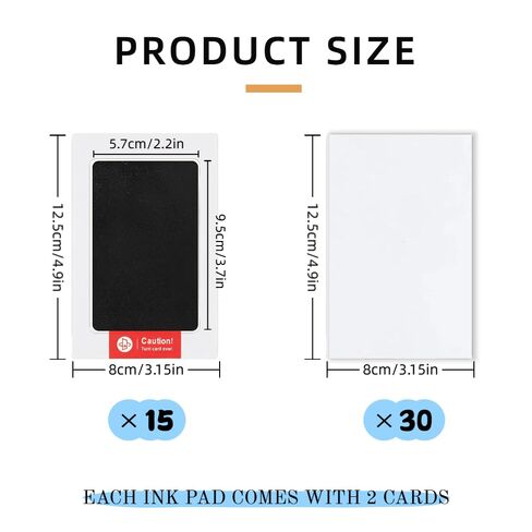 طقم ذاكرة بدون حبر مكون من 15 مجموعة لمطبوعات اليد والقدم، وانطباعات مخالب الحيوانات الأليفة - وسادة حبر تعمل باللمس مع بطاقات تذكارية، وسادة طباعة لليد والقدم قابلة لإعادة الاستخدام، هدية لحديثي الولادة والحيوانات الأليفة (أسود) in Kuwait